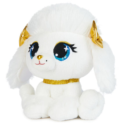 P.Lushes Designer Fashion Pets Catalina Monroe Caniche Premium de Peluche, Blanco y Dorado, 6 pulgadas
