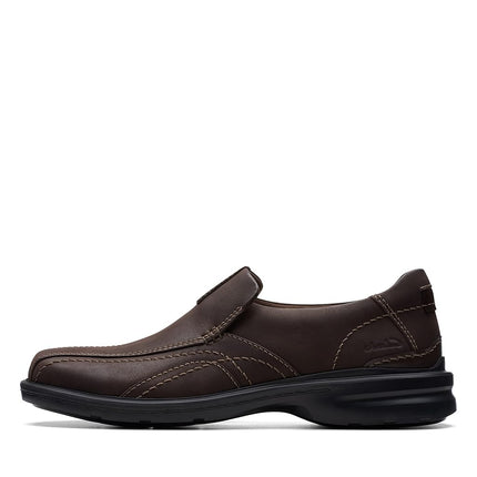 Clarks Men's Gessler Step Loafer, Dark Brown Leath