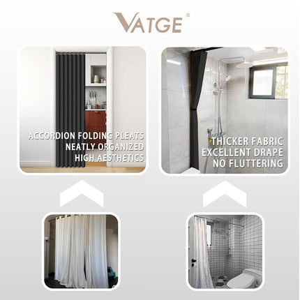 Vatge Doorway Curtains Privacy - Black Curtains for Closets Without Doors Room Divider for Doorway, Hanging Privacy Curtain Wall for Room Separation,1 Panel with Tieback, W52 x L78, Black