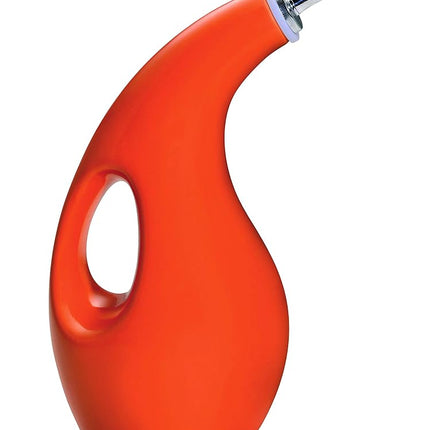 Rachael Ray Solid Glaze Ceramics EVOO Olive Oil Bottle Dispenser with Spout - 1 Piece, Orange