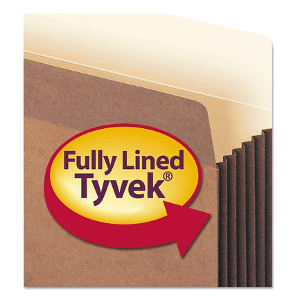 Smead File Pocket, Straight-Cut Tab, 5-1/4" Expansion, Letter Size, Redrope, 10 per Box (73274)