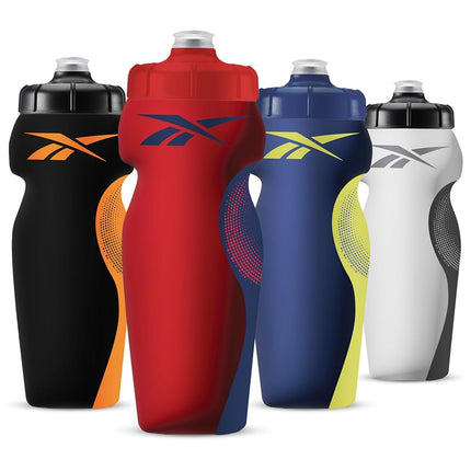 Reebok Squeeze Water Bottles With Athletic Design - Water Bottle 24 oz - Sports Water Bottle - Reusable Water Bottle For Gym, Running, Hiking etc, BPA Free (Red)