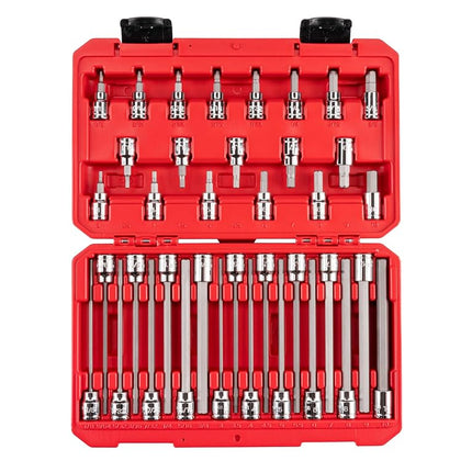 TEKTON 3/8 Inch Drive Hex Bit Socket Set, 38-Piece (1/8-3/8 in., 3-10 mm) | SHB91316