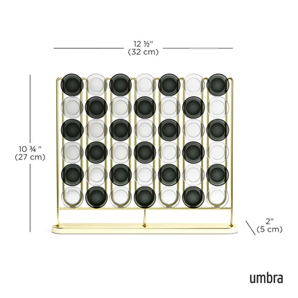 Umbra Stax Four-In-A-Row Table Game for Adults, Brass
