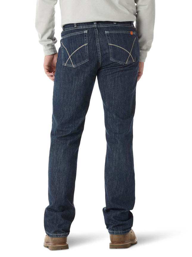 Wrangler Riggs Workwear Men's 20X FR Vintage Boot Cut Jean, Dark Wash, 34W x 36L