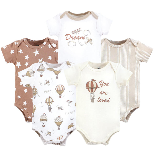 Hudson Baby Unisex Baby Cotton Bodysuits, Hot Air 