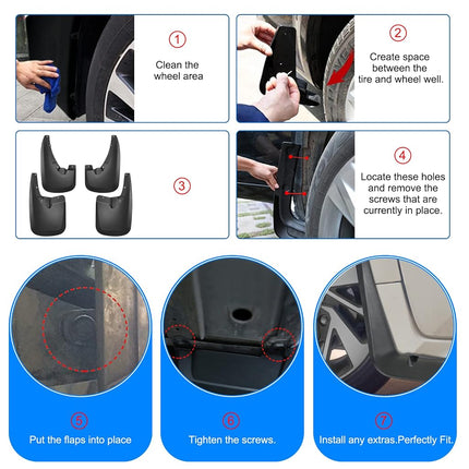 BDFHYK Mud Flaps Splash Guards 4PCS Front & Rear Side Mud Guards Compatible for 2009-2022 Dodge Ram 1500 2500 3500 Without OEM Fender Flares
