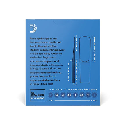Rico Royal Alto Clarinet Reeds - Strength 2 - Box of 10