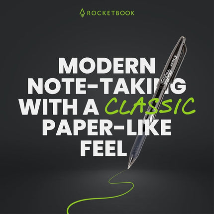Rocketbook Fusion Reusable Undated Productivity Planner, Letter Size 8.5x11, Black - Goals, Monthly and Weekly Calendar, Daily to-do List, Lined and Dotted Notes Pages