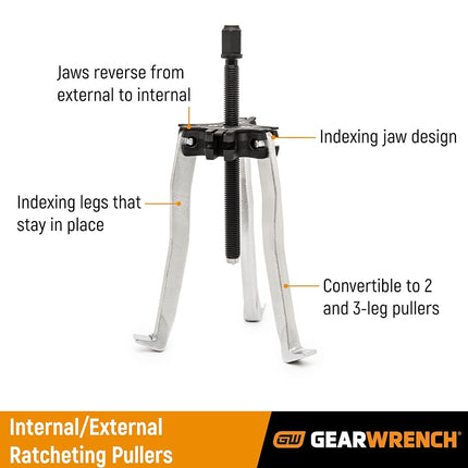 GearWrench 3627 2 and 5-Ton Ratcheting Puller Set