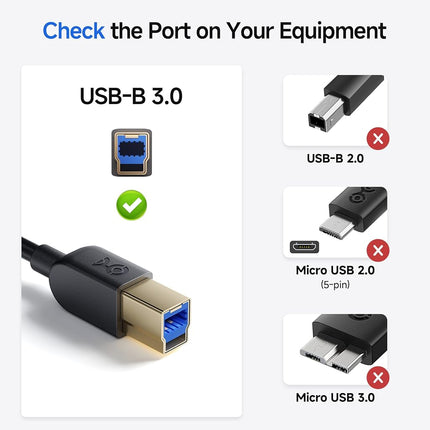 Cable Matters 5Gbps Long USB 3.0 Cable, USB A to B Cable, 15ft, Black