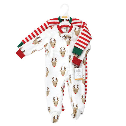 Hudson Baby Baby Girls' Plush Sleep and Play, Rudolph, 6-9 Months