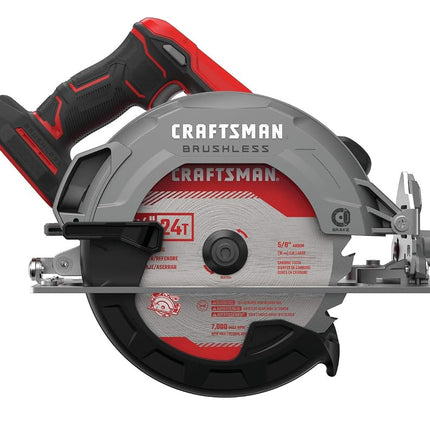 Sierra circular inalámbrica CRAFTSMAN V20, 7-1/4 pulgadas, solo herramienta (CMCS550B)
