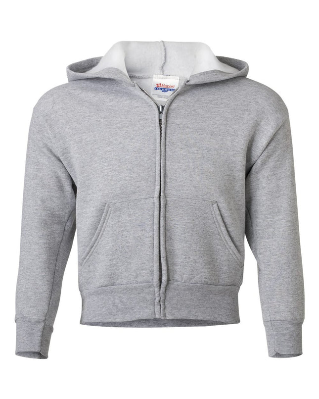 Hanes Boys' Eco Smart Zip Hoodie, Light Steel, Med