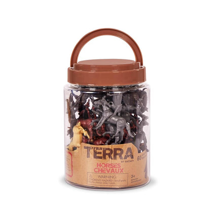 Terra by Battat Horse Toys, 60 Wild Horses Tube, Mini Animal Figures, Tubes