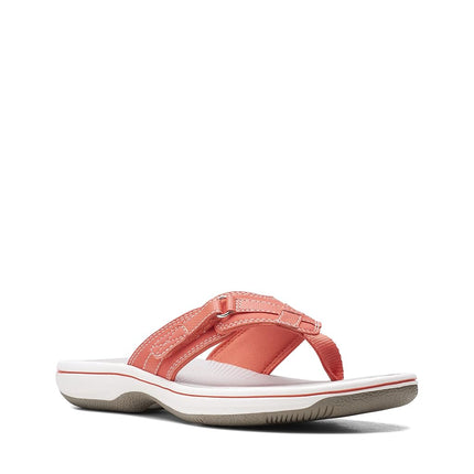 Clarks Women's Breeze Sea Flip Flop, Bright Coral Synthetic, 5.5 UK