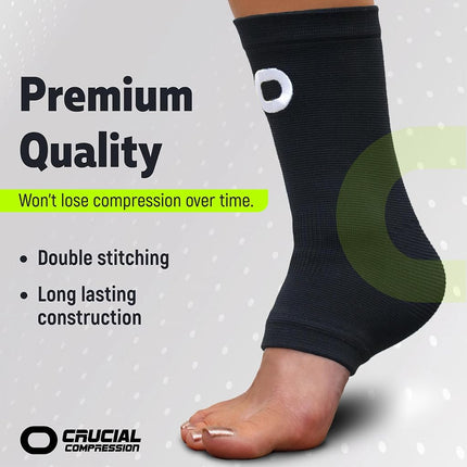 Ankle Brace Compression Sleeve for Men & Women (1 Pair) - Best Ankle Support Foot Braces for Pain Relief, Injury Recovery, Swelling, Sprain, Achilles Tendon Support, Heel Spur, Plantar Fasciitis Socks