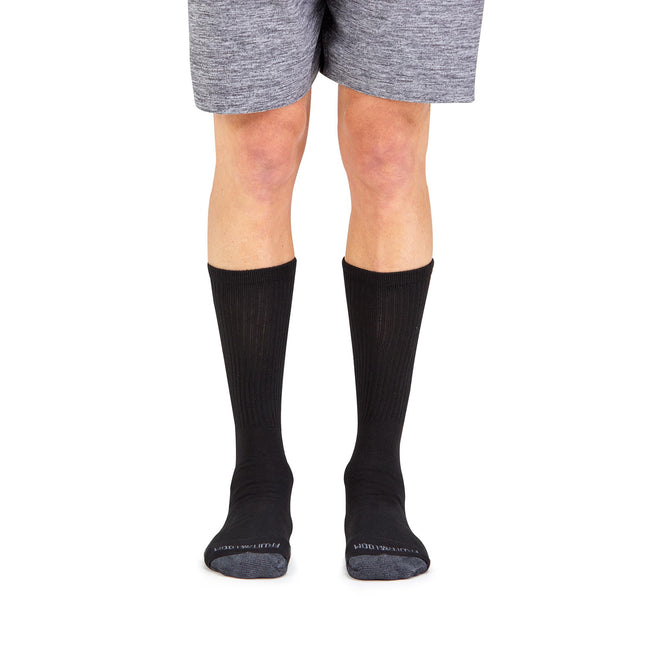Fruit of the Loom Boys' Dual Defense Crew Socks (10 Pack), Black, Small (4.5-8.5)