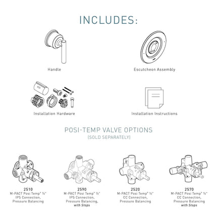 Moen T2901BN Gibson Posi-Temp Pressure-Balancing Modern Valve Trim, Valve Required, Brushed Nickel