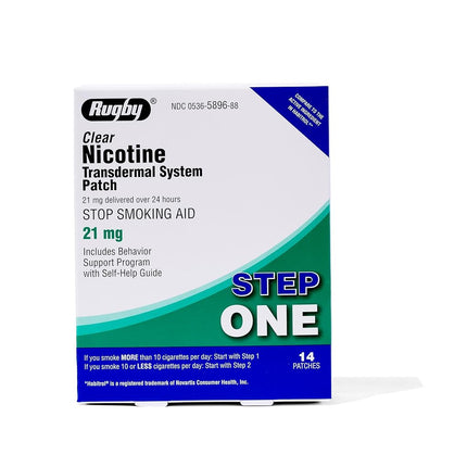 Rugby Clear Nicotine Transdermal System Patch, 21 
