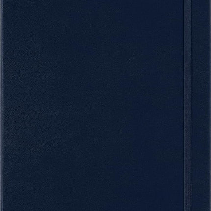 Moleskine Classic Notebook, Notebook With Ruled Pages, Hard Cover and Elastic Closure, Sapphire Blue, XL, 19 x 25 cm, 192 Pages