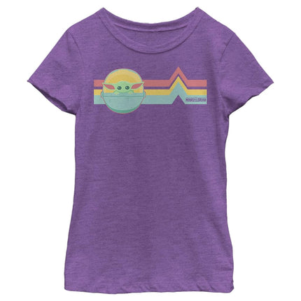STAR WARS The Mandalorian Camiseta de cuello redondo de brezo arcoíris para niña, baya pura, pequeña
