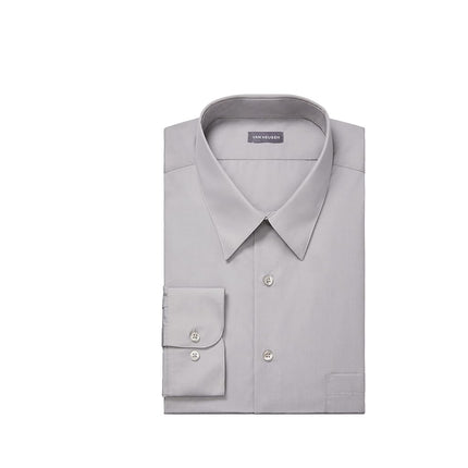 Van Heusen mens20F9562Big Fit Dress Shirt Poplin Solid (Big and Tall) Point Long Sleeve Dress Shirt - Gray - 18" Neck 34"-35" Sleeve