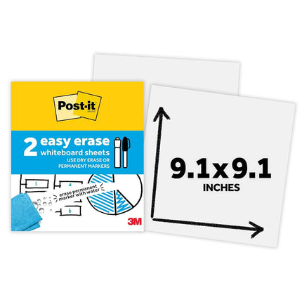 Post-it Easy Erase Permanent Marker Whiteboard Surface, 9.1 in x 9.1 in