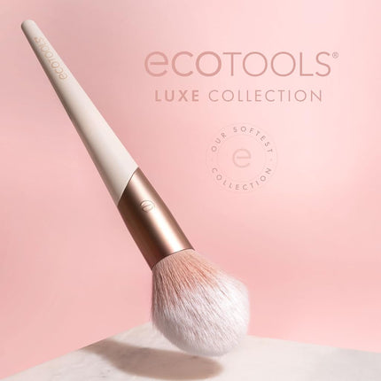 EcoTools Luxe Soft Highlighter Makeup Face Powder Brush, Ecofriendly Makeup Brush, Ultra Soft Bristles, Pink, Luxurious and Glamorous, 1 Count