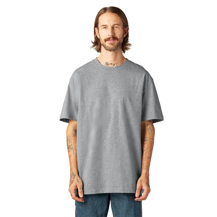 Dickies Men's Short Sleeve Heavyweight Crew Neck, Heather Gray, 4X-Large Tall