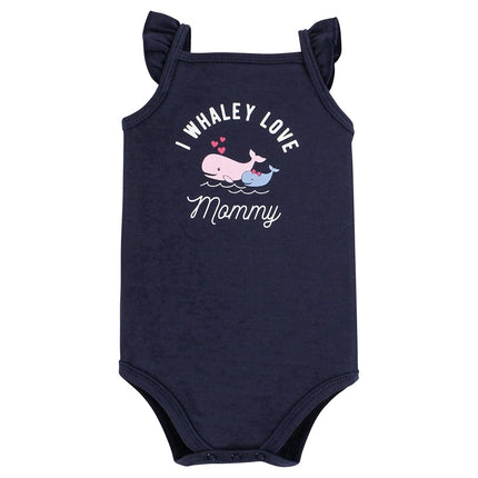 Hudson Baby Unisex Baby Cotton Sleeveless Bodysuits, Tea Party, 6-9 Months