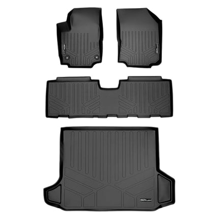 SMARTLINER Tapis de sol sur mesure 2 rangées et tapis de coffre noirs pour Chevrolet Equinox 2018-2019