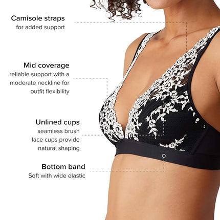 Wacoal Women's Embrace Lace Wire Free Convertible Bra, Black, 32