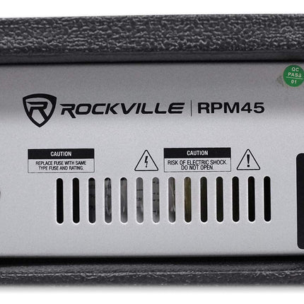 Rockville RPM45 Console de mixage/amplificateur 4 canaux amplifiée 2400 W avec USB/EQ/effets/Phantom