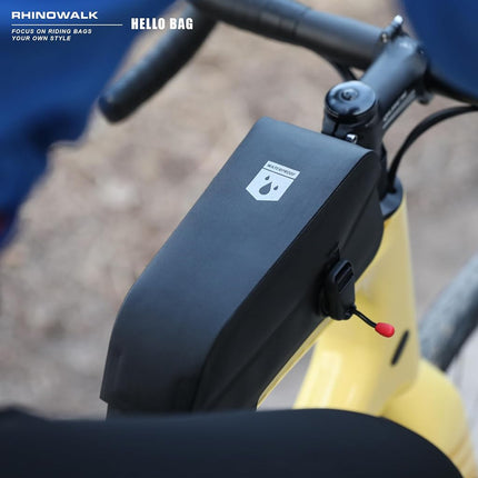 Rhinowalk Bike Top Tube Bag Bike Frame Bag Fully Waterproof and Stable Bicycle Frame Bag Bicycle Bag Professional Cycling Accessories for Mountain Road Bike-Black