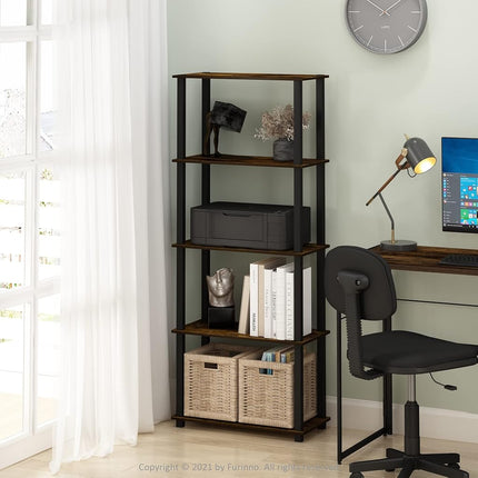 Furinno Toolless Shelves, Wood, Black/Grey, one size