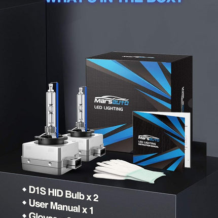Marsauto D1S HID Headlight Bulb H1 Series 6000K Xenon HID OEM Factory Headlight Replacement Diamond White, 2 Pack
