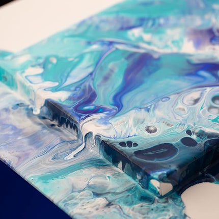 Pebeo 524602 Pouring Medium, Acrylic, White, Blue, Turquoise, Gold, 4 x 59ml, 1 x 50ml