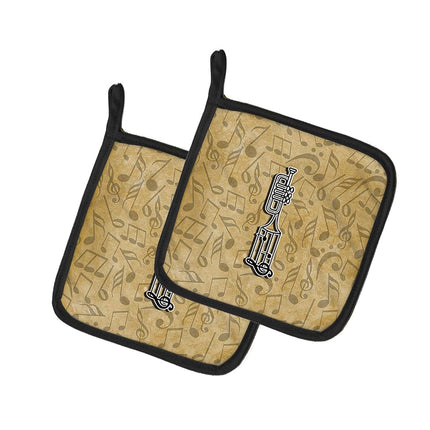 Caroline's Treasures Letter I Musical Instrument Alphabet Pair of Pot Holders CJ2004-IPTHD, Fabric, Multicolor