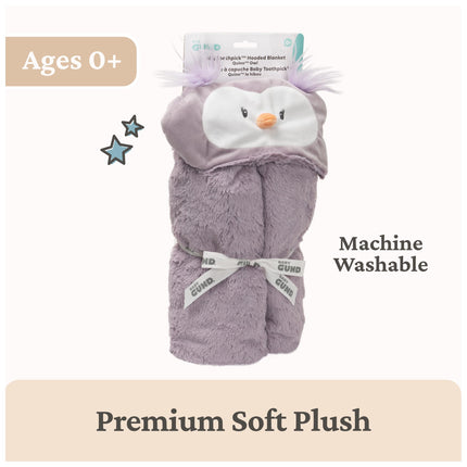 GUND Baby Lil' Luvs Manta con Capucha, Búho Quinn, Manta de Seguridad de Peluche Ultrasuave para Bebés y Recién Nacidos