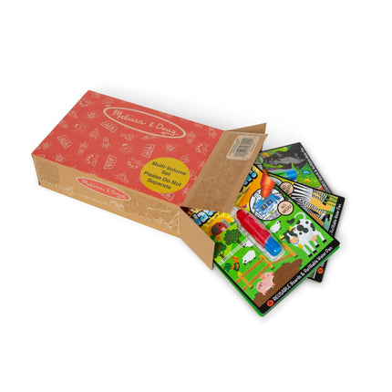 Melissa & Doug On The Go Water Wow! Reusable Color with Water Activity Pad 3-Pack, Jungle, Safari, Farm