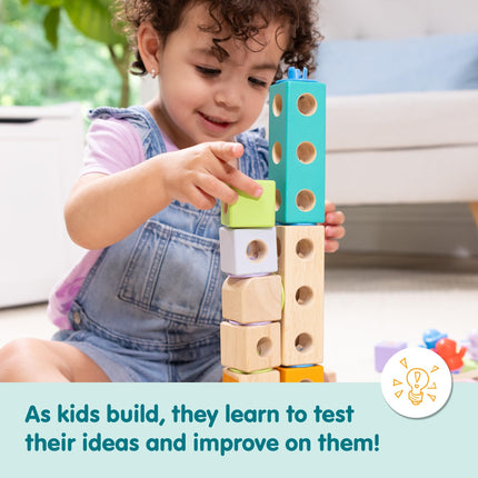 Melissa & Doug Blockables Town Snap and Play – Educational Toy Set for Children | Wooden Building Blocks | Age 2+ - FSC Certified