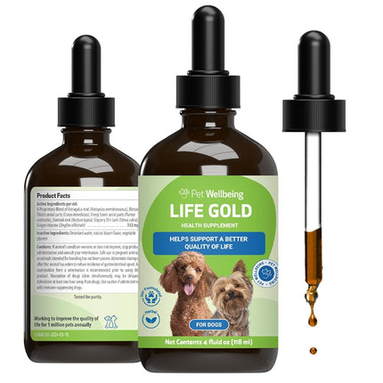 Life Gold for Dogs & Cats - Supports Detoxification, Immune System Health, Antioxidants - Vet-Formulated Herbal Supplement – 4 oz (118 ml)