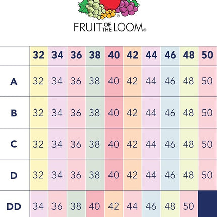 Fruit of the Loom Women's Built Up Tank Style Sports Bra, Kaleidoscope/Kaleidoscope/White/White/Punchy Peach/Punchy Peach, 36