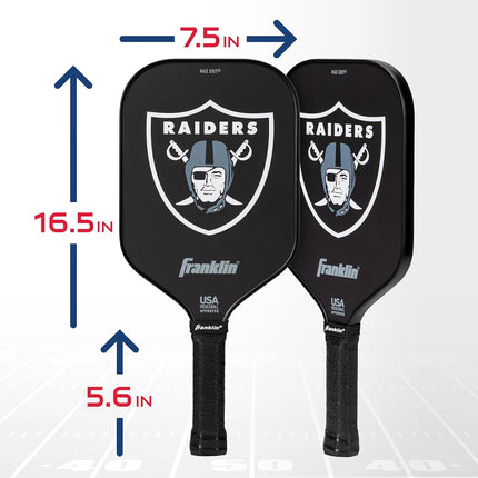 Franklin Sports NFL Las Vegas Raiders Pickleball Paddle - Official NFL Team Pickleball Paddles - USAP (USAPA) Approved Premium Quality Pickleball Paddles - Authentic Team Logos + Colors