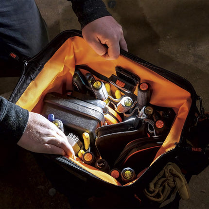 Klein Tools 62203MB MODbox Tool Bag, Part of the MODbox Mobile Workstation, 28 Pockets for Maximum Tool Storage, Internal Headlamp Bracket