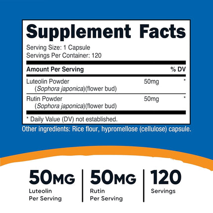 Nutricost Luteolin with Routine Complex 100mg (50mg Luteolin, 50mg Routine) 120 Capsules - Vegetarian, Non-GMO, Gluten Free