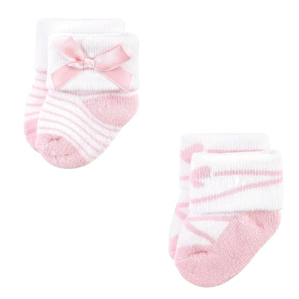 Hudson Baby Baby Girls' Cotton Rich Newborn and Terry Socks, Royal 12-pack, 6-12 Months