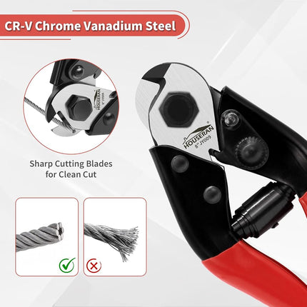 HOUSERAN 8 Inch Cable Cutters Heavy Duty, Seal Cutter for Truck Driver