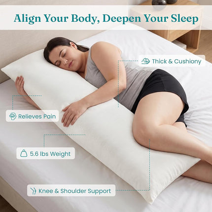 Oubonun Adjustable Long Body Pillow for Adults, Firm Full Body Support 4ft6